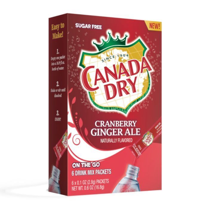 Canada Dry Cranberry Ginger Ale Drink Mix 6 Sachets (USA)