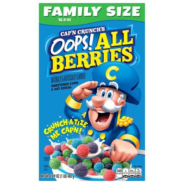 Cap'n Crunch All Berries Family Size Box (480g) American Cereal