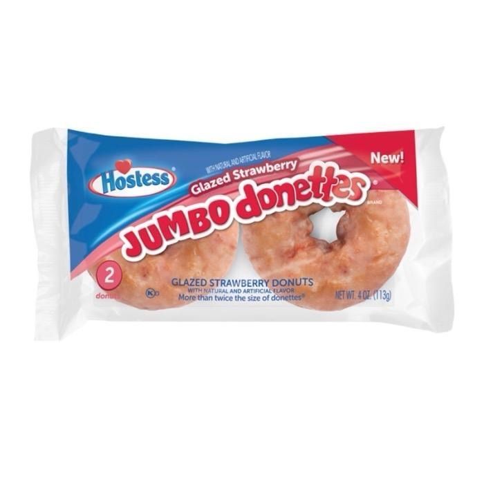 Hostess Glazed Strawberry Jumbo Donettes Twin Pack 4oz - American