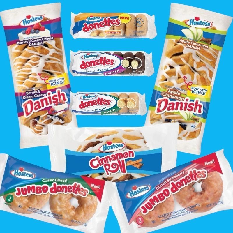 3 FOR £10! HOSTESS MYSTERY 3 PACK BUNDLE DOUGHNUTS DONNETTES DANISHES & CINNAMON ROLL USA