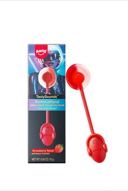 Amos Tasty Sound Strawberry 12g Audio Lollipop